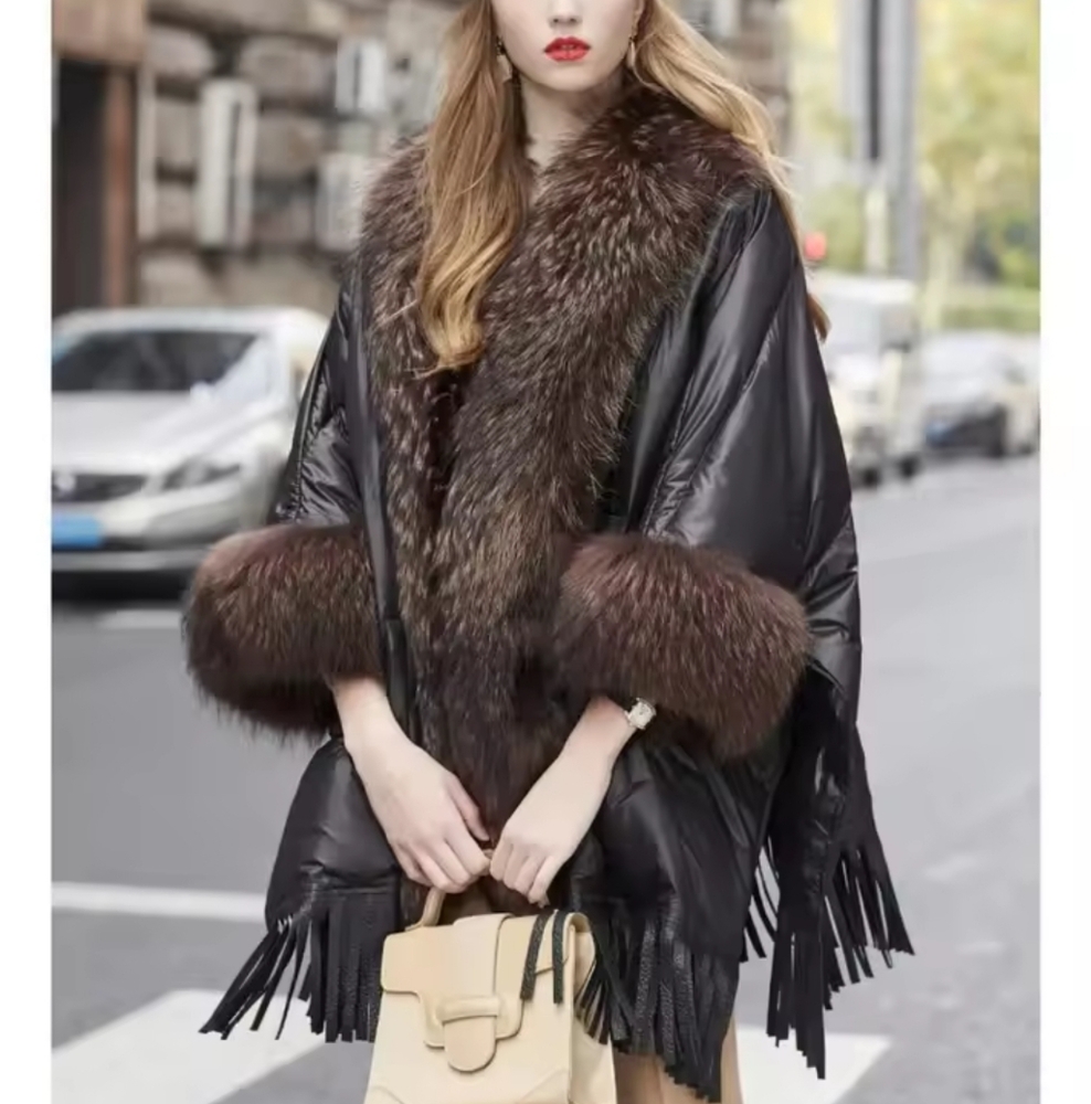 Goose Down Down Coat Trend Fashion American Women Winter Jacket Real Rac… - Picture 5 of 7